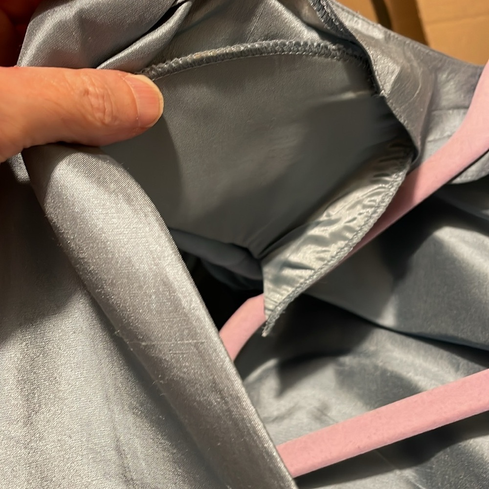 Silk Talbots Blue-Gray Short Jacket - Picture 6 of 8